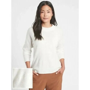 Athleta Hawthorn Dove White Crewneck Sweater M